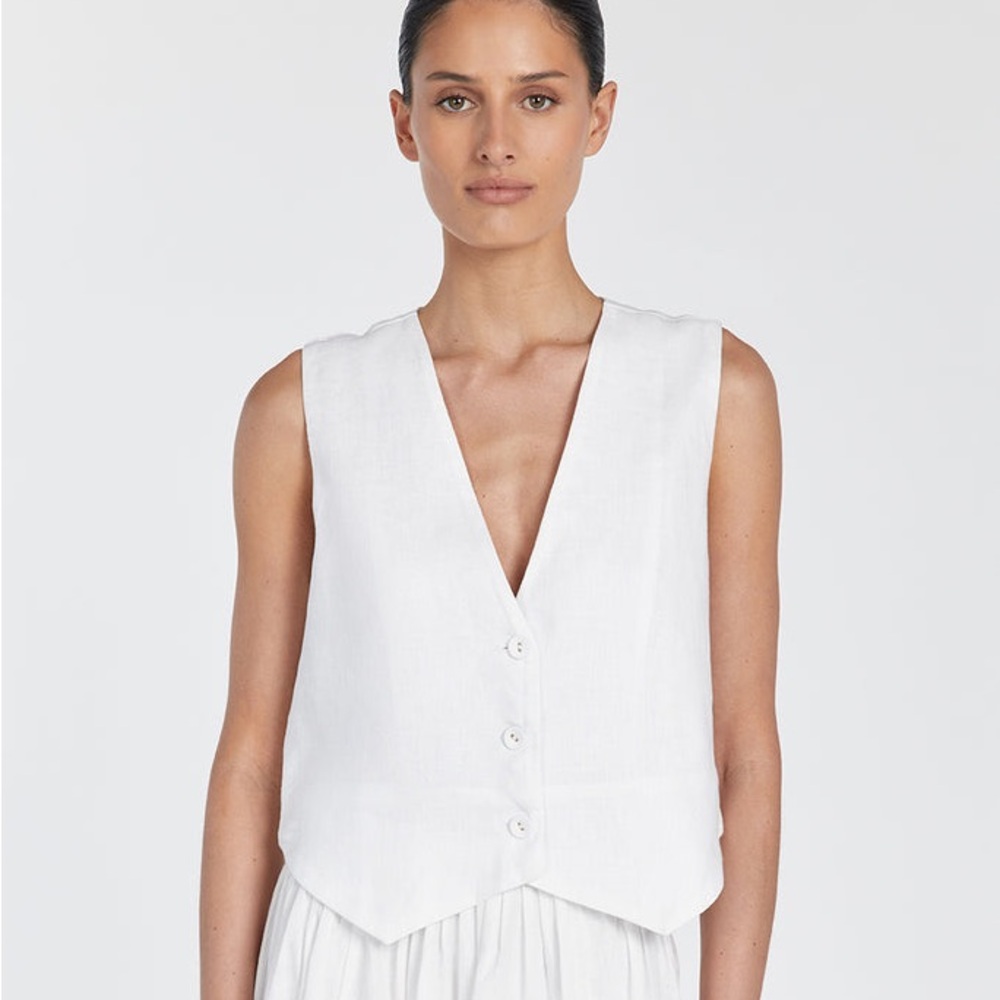 NWT DISSH 100% Linen Vest